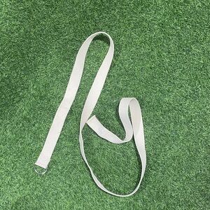 Cream Canvas Belt with D-Ring Buckle